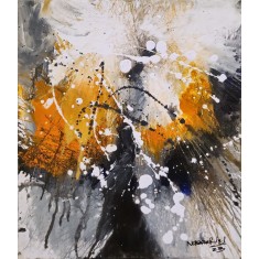 Naeem Rind, 12 x 24 Inch, Acrylic on Canvas, Abstract Painting, AC-NAR-060